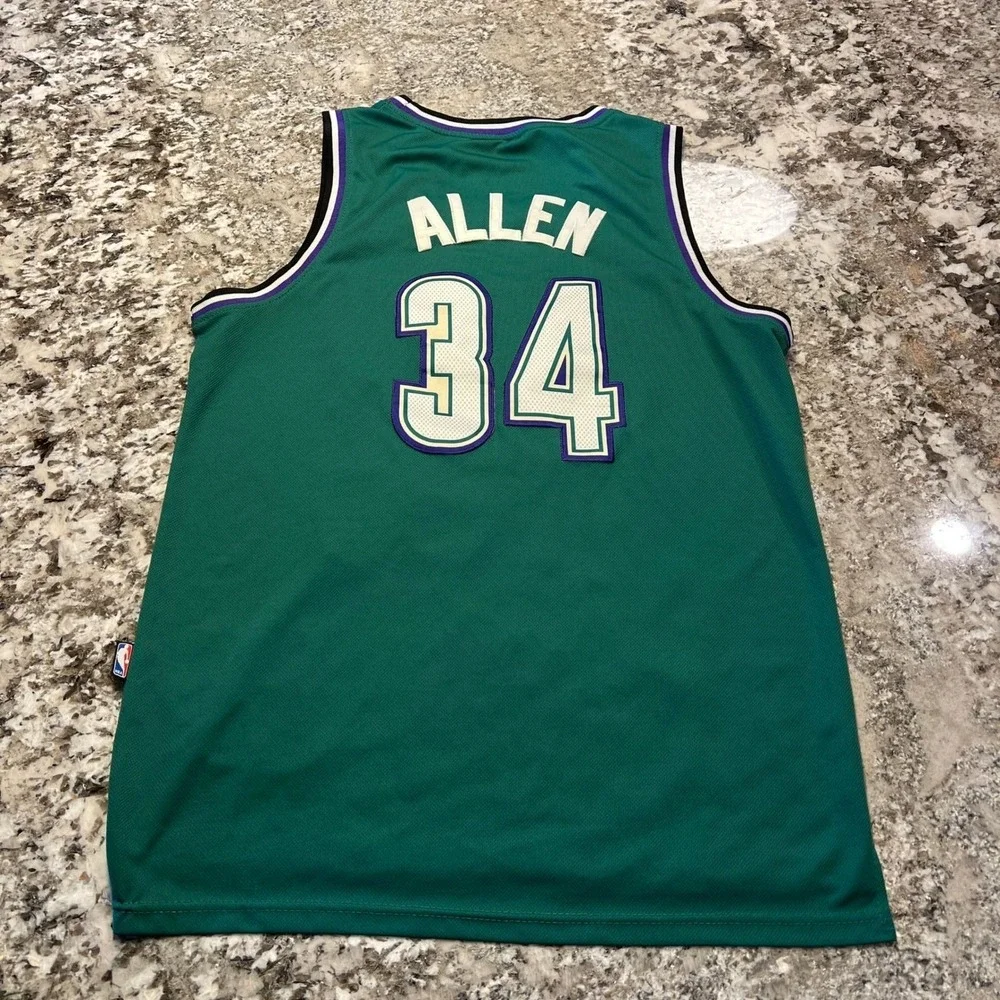 Vintage 1990s Ray Allen Milwaukee Bucks Adidas Hardwood Classics NBA Jersey S